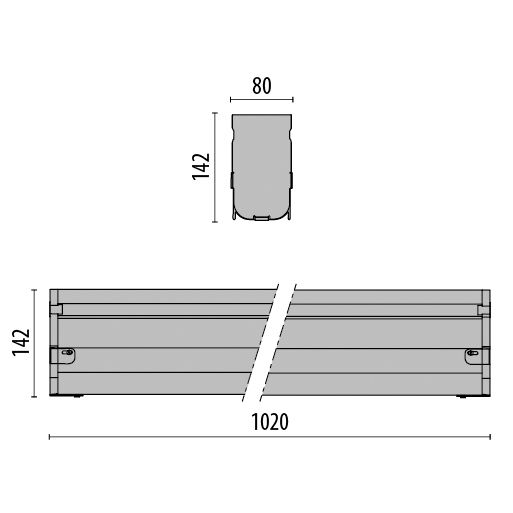 Leuchteneinbaugehäuse TRACCIA 142mm Kst