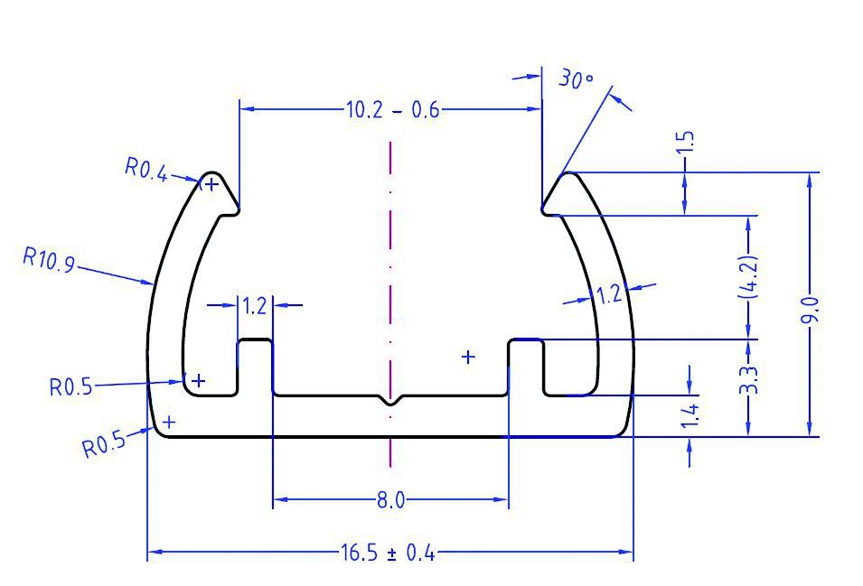 Profil VARDAflex IP68 2000x16,5x9mm Zubehör