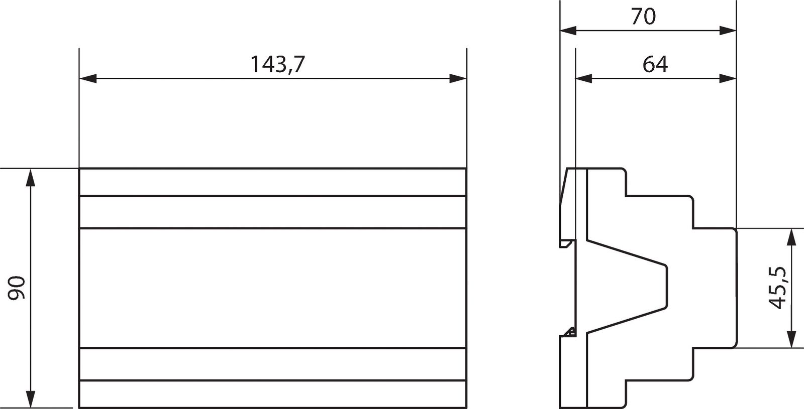 Jalousieaktor KNX REG 8f 8Eing 6A Vor Ort-/Handbedienung