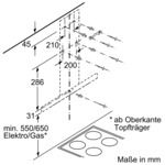 Wandesse 900mm edst B 70dB 590cbm/h LED Ø120-150mm 3st Abl/Uml T500mm