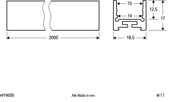 Profil alu IP20 2000x18,8x17mm Zubehör