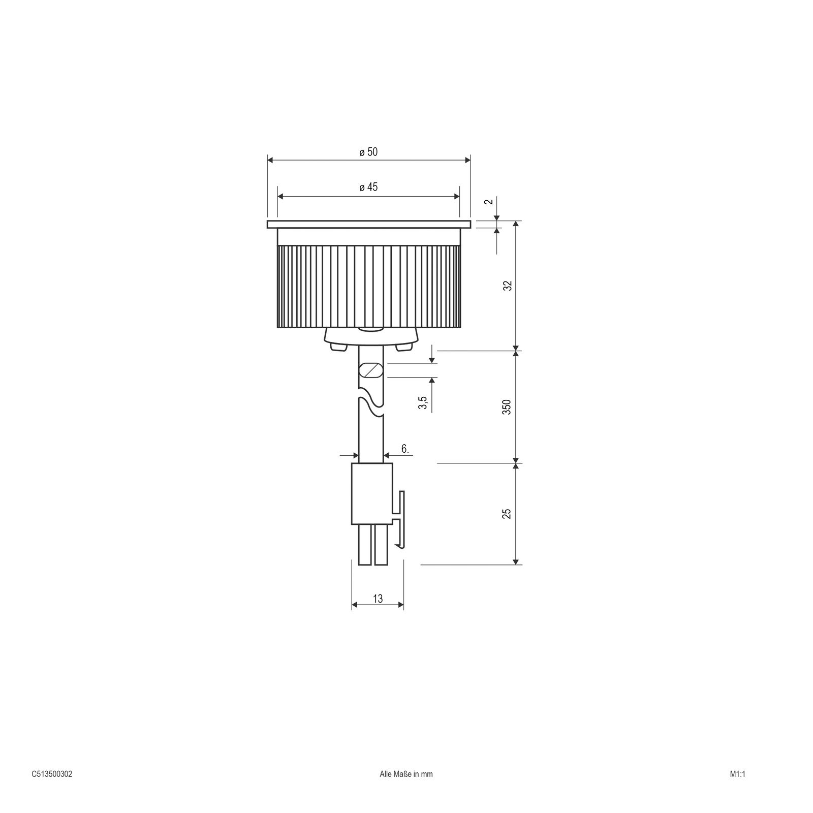 LED-Modul 3W 1LED 8,5V 3000K 300lm 38° DC LEDmodul Dimmb