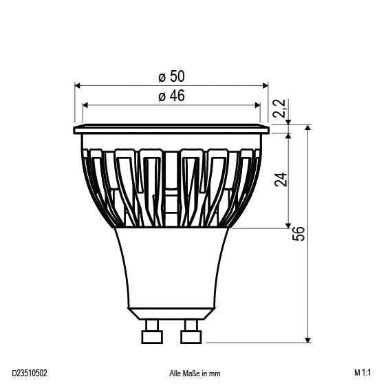 LED-Reflektorlampe GU10 5W 3000K 450lm F dim kl ws dimmbar 40° AC Ø50x56mm