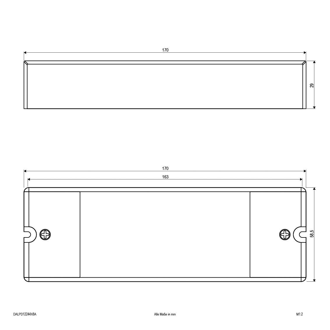 LED-Trafo 384-1152W 8000mA 36V IP20 DALI Dimmung DALI Kstgeh dyn 170x59x29mm