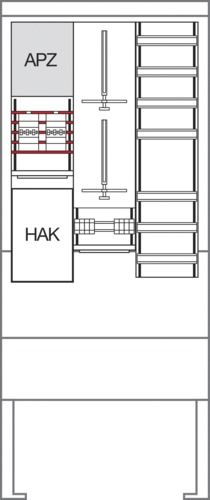 Zähleranschlusssäule 2Z 2stö 3Feld IP44 SS_5p 2010x839x277mm