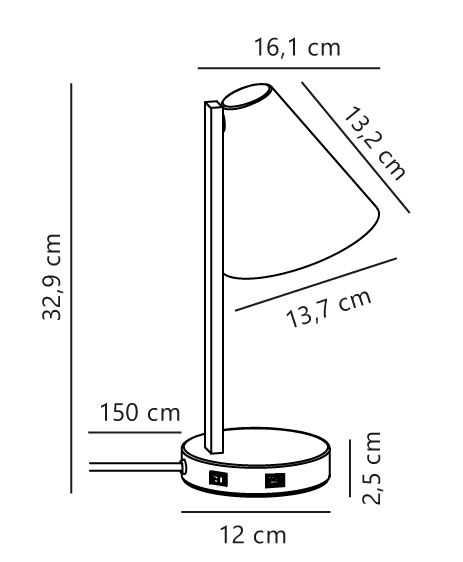 LED-Tischleuchte 40W Wilmer ws m.Schalt 1LED E14 220-240V