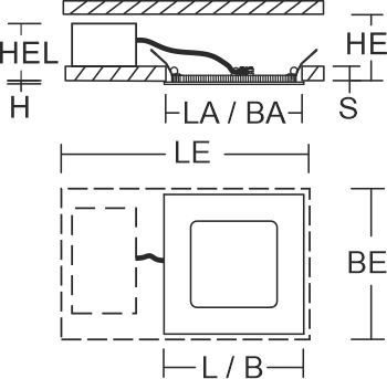 LED-Einbaustrahler 21W ToledoFlat 3000K 2150lm Konv Dimmung DALI 1LED Alu IP54