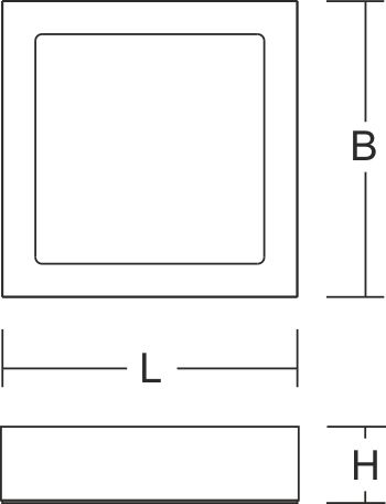 Aufbaugehäuse ws TOLEDO FLAT ST L225mm B225mm H55mm