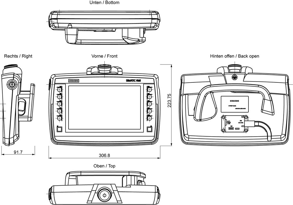 Mobiles Panel TFT DC 19,2-28,8V 1HW/IE 307,5x200,9mm