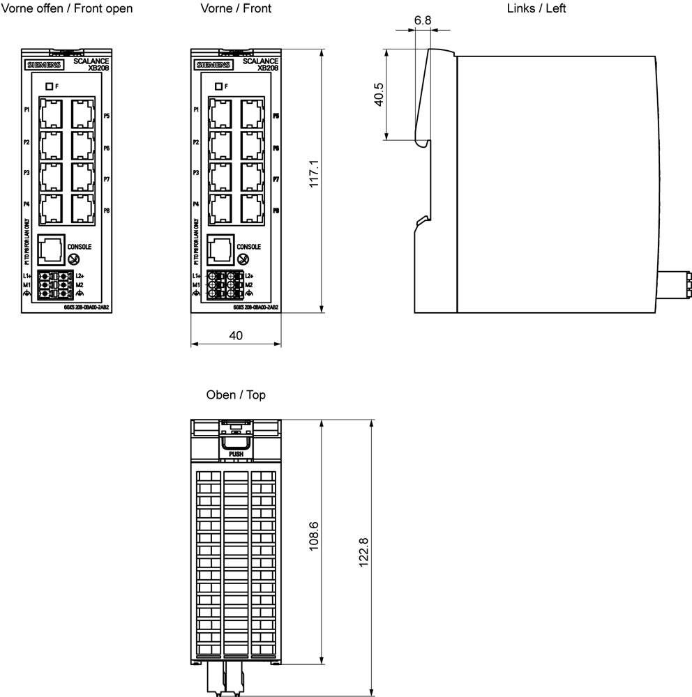 Switch Hutschiene 8x10/100Mbps Managebar Layer 2
