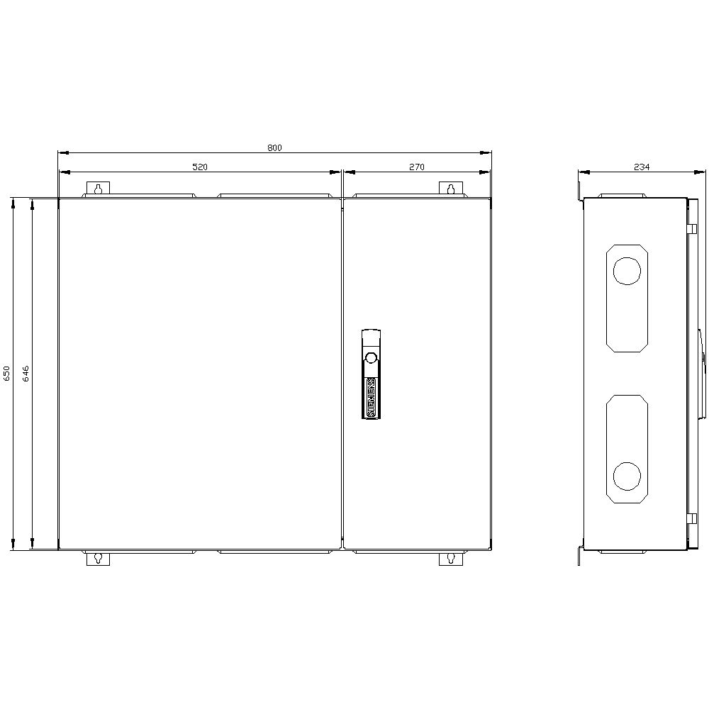 Leergehäuse ST IP43 B800xH650xT210mm ET210mm geschl