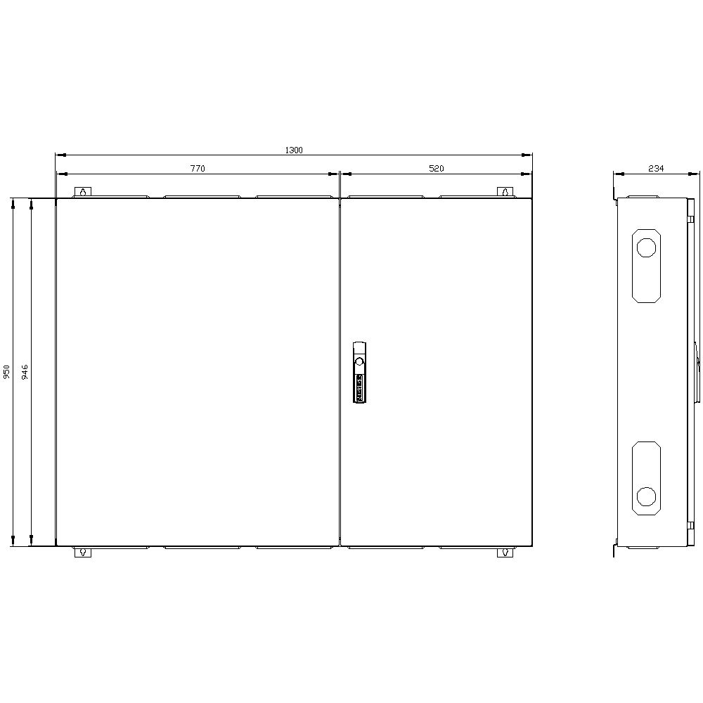 Leergehäuse ST IP43 B1300xH950xT210mm ET210mm geschl