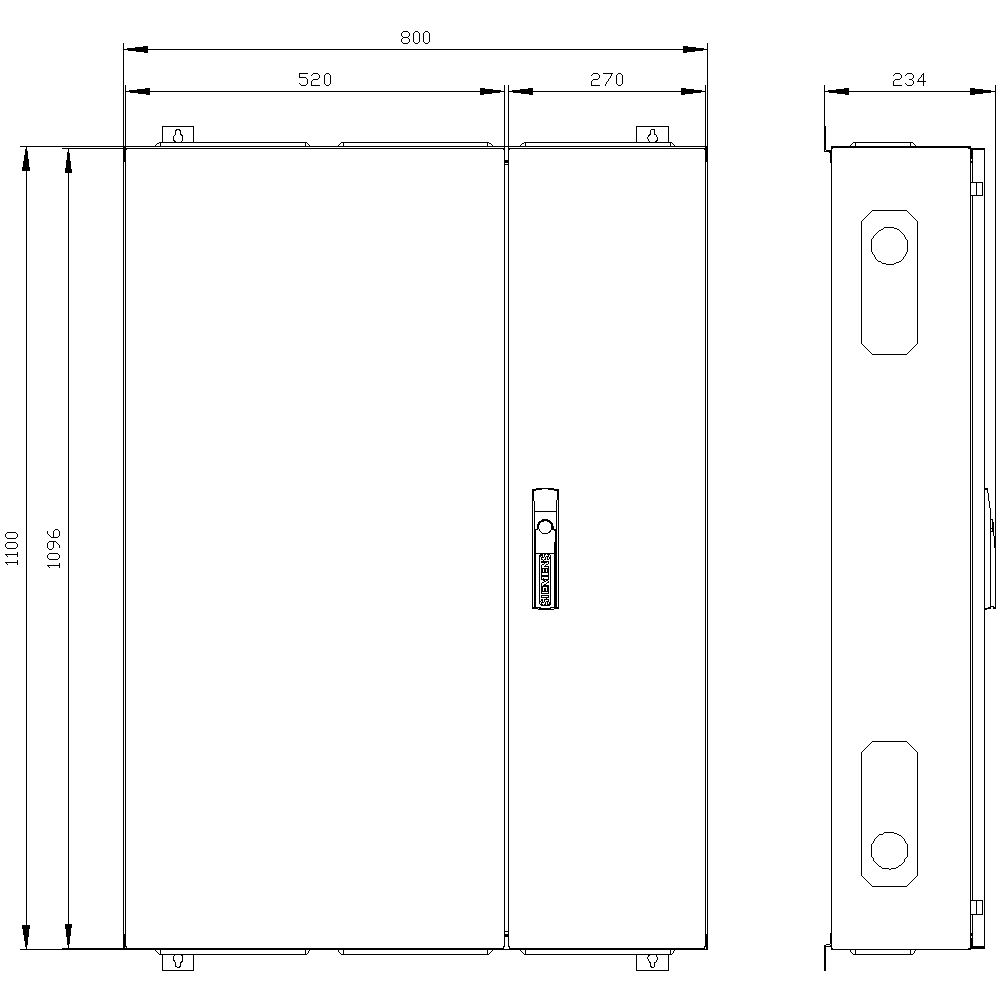 Leergehäuse ST IP43 B800xH1100xT210mm ET210mm geschl
