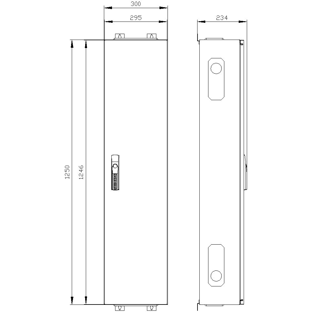 Leergehäuse ST IP43 B300xH1250xT210mm ET210mm geschl