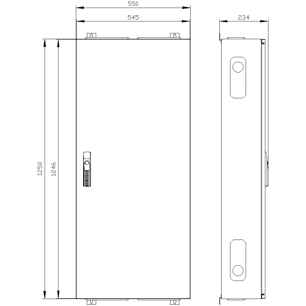 Leergehäuse ST IP43 B550xH1250xT210mm ET210mm geschl