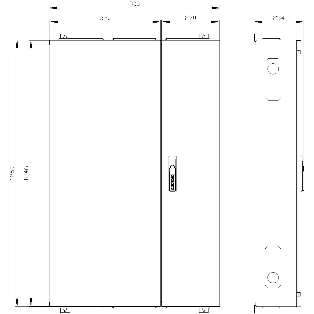 Leergehäuse ST IP43 B800xH1250xT210mm ET210mm geschl