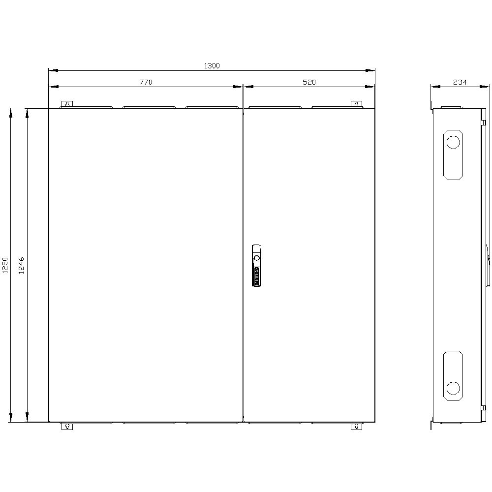 Leergehäuse ST IP43 B1300xH1250xT210mm ET210mm geschl