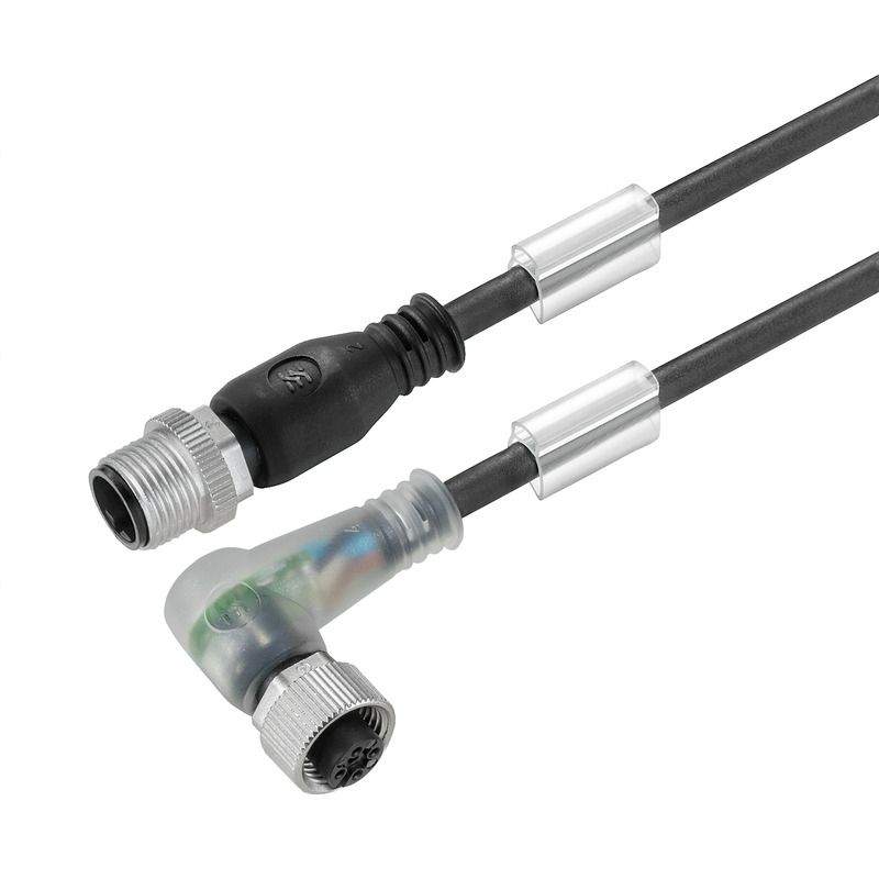 Sensor-Aktorkabel 4p 0,3m M12 Male ger M12 PUR LED Polyurethan (PUR) m.LED-Anz