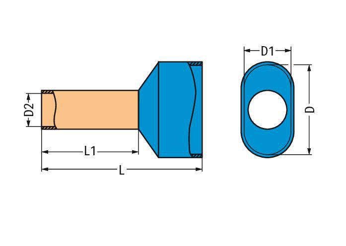 ZW-Aderendhülse 4qmm Serie 216 12mm isol PA Polyamid (PA) gr Cu verzinnt