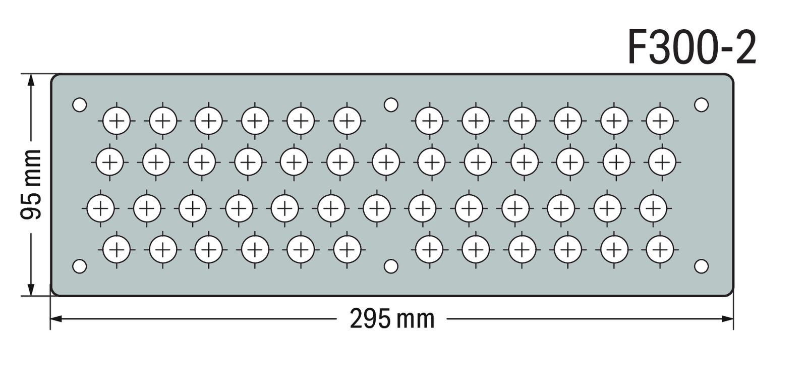 Schrank-Frontplatte 2HE Serie 850 lack B295xH95mm ST