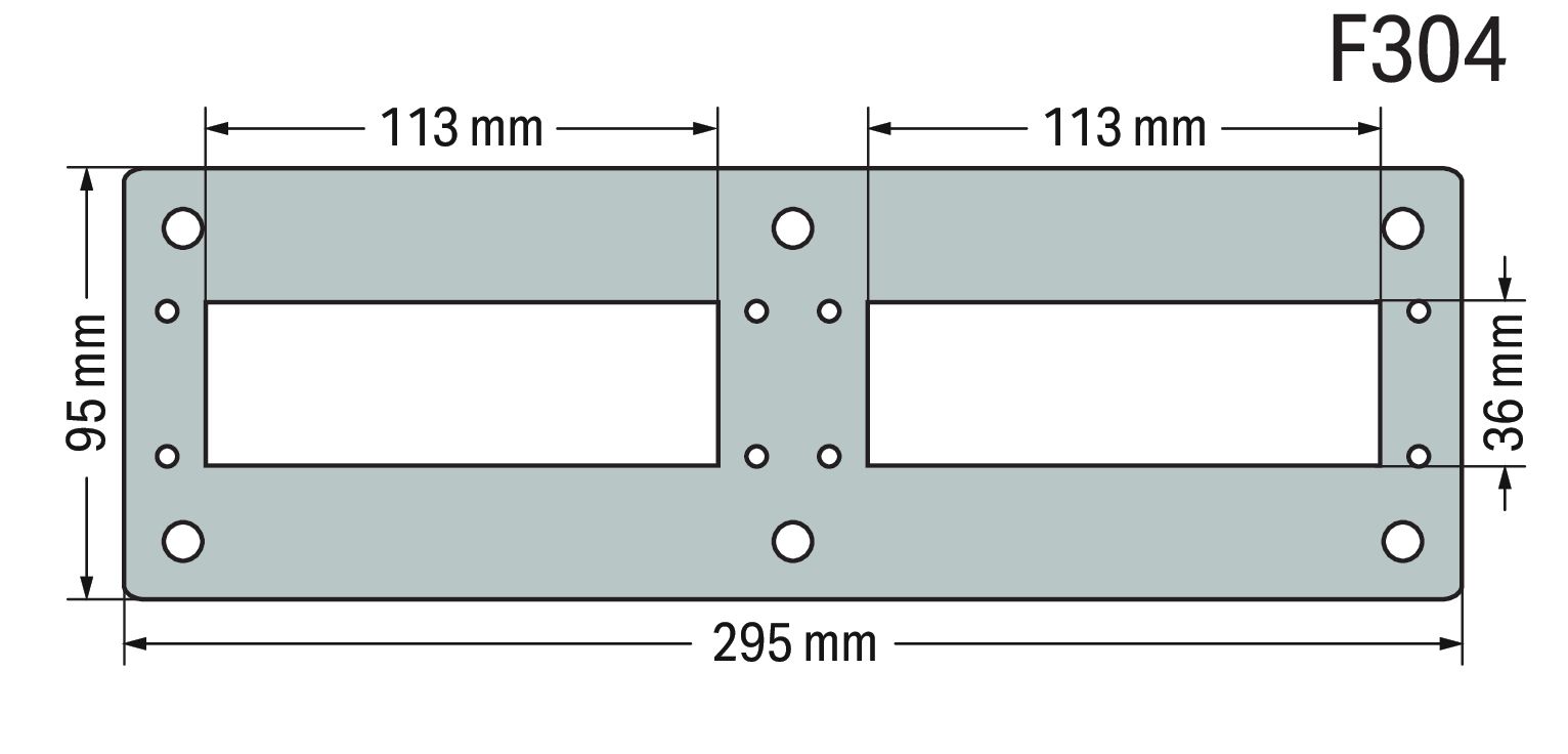 Schrank-Frontplatte 2HE Serie 850 lack B295xH95mm ST