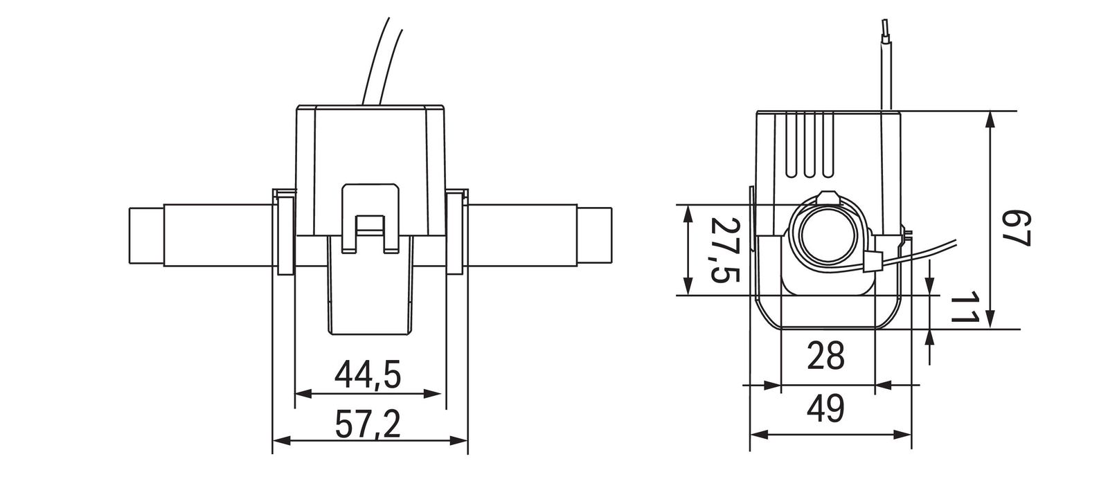 Kabelumbaustromwandler Serie 855 Kl=1 400A/5A 1VA m.Berührungss Schnappbef