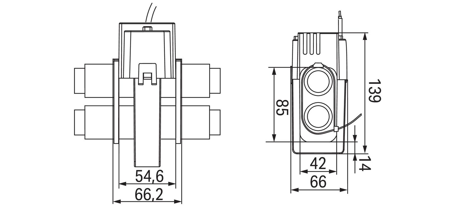 Kabelumbaustromwandler Serie 855 Kl=0,5 1000A/5A 0,5VA m.Berührungss Schnappbef
