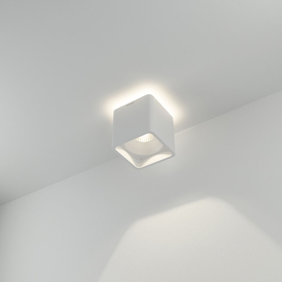 LED-Anbaustrahler 12,5W QUBIC 3000K 1LED 1130lm Konv Alu IP20 ws mt 100x100x111mm