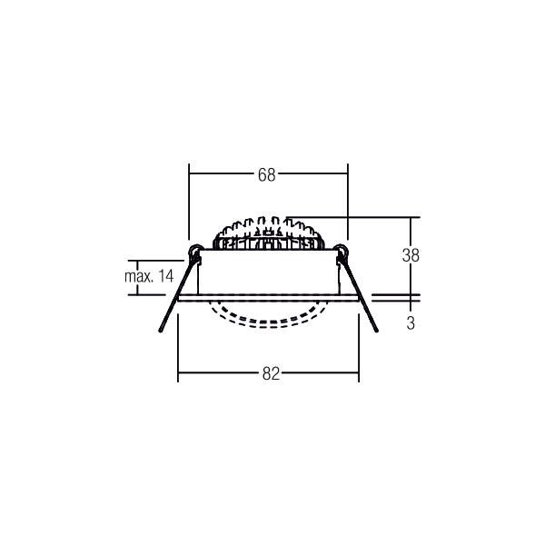 LED-Einbaustrahler 6W 1800-3000K 460lm Konv ws 1LED Alu IP20 mt RF:hochglänzend