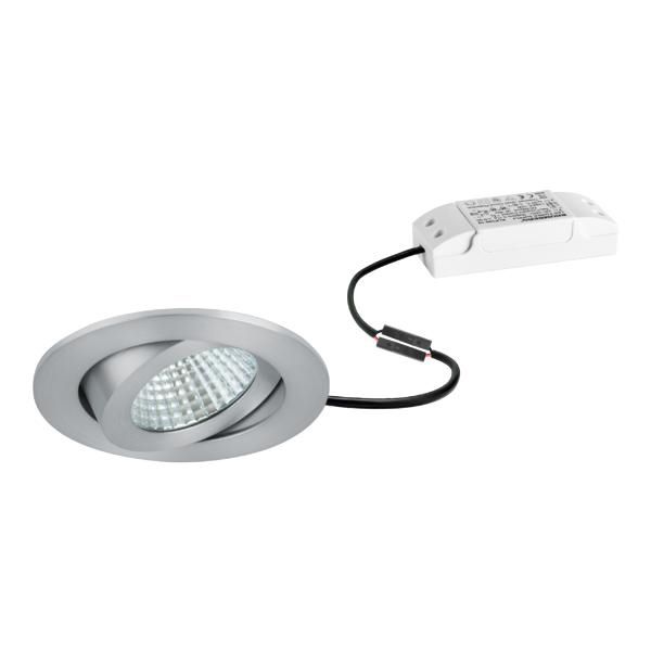LED-Einbaustrahler 6W 3000K 730lm Konv alu mt 1LED IP65 RF:hochglänzend