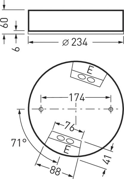 LED-Downlight 9W 4000K 1100lm anth Konv IP40 Ø234x60mm