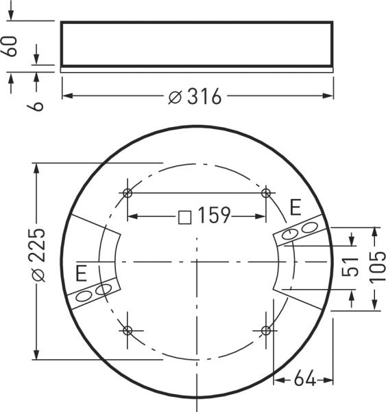 LED-Downlight 15W 3000K 1900lm anth Konv Dimmung DALI IP40 Ø316x60mm