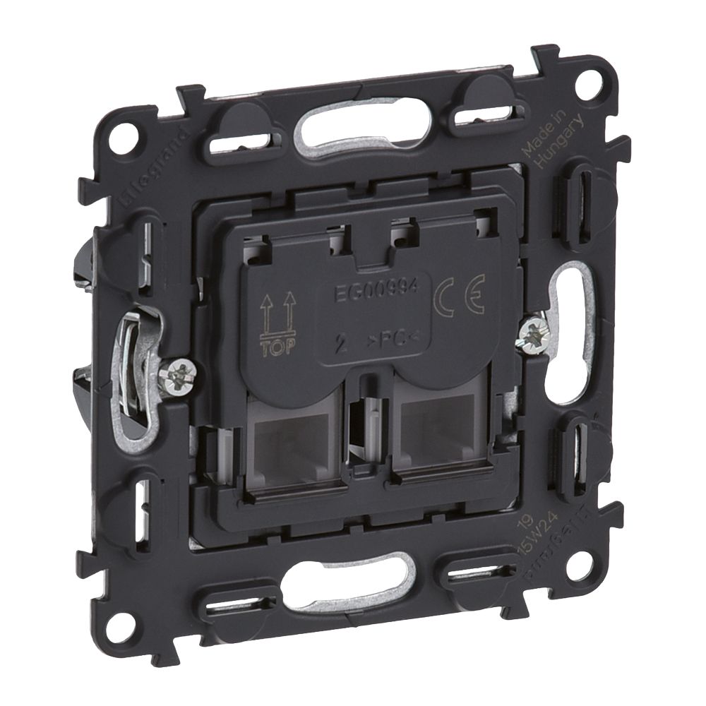 Anschlussdose Cat3 natur V-INMATIC 2f ger RJ11 Schneidklemme IDC m.Staubschutz