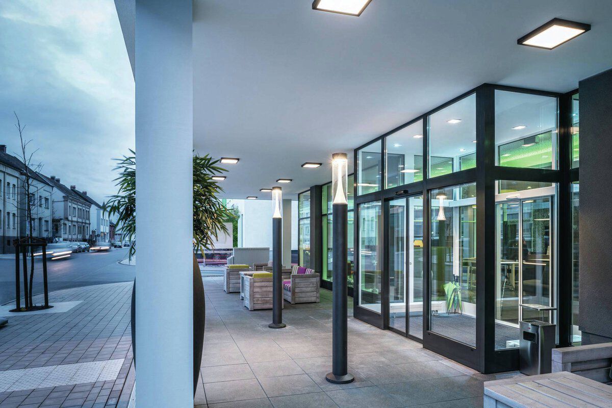 LED-Glasleuchte 25W 4000K 1650lm anth Konv IP65 400x400x40mm