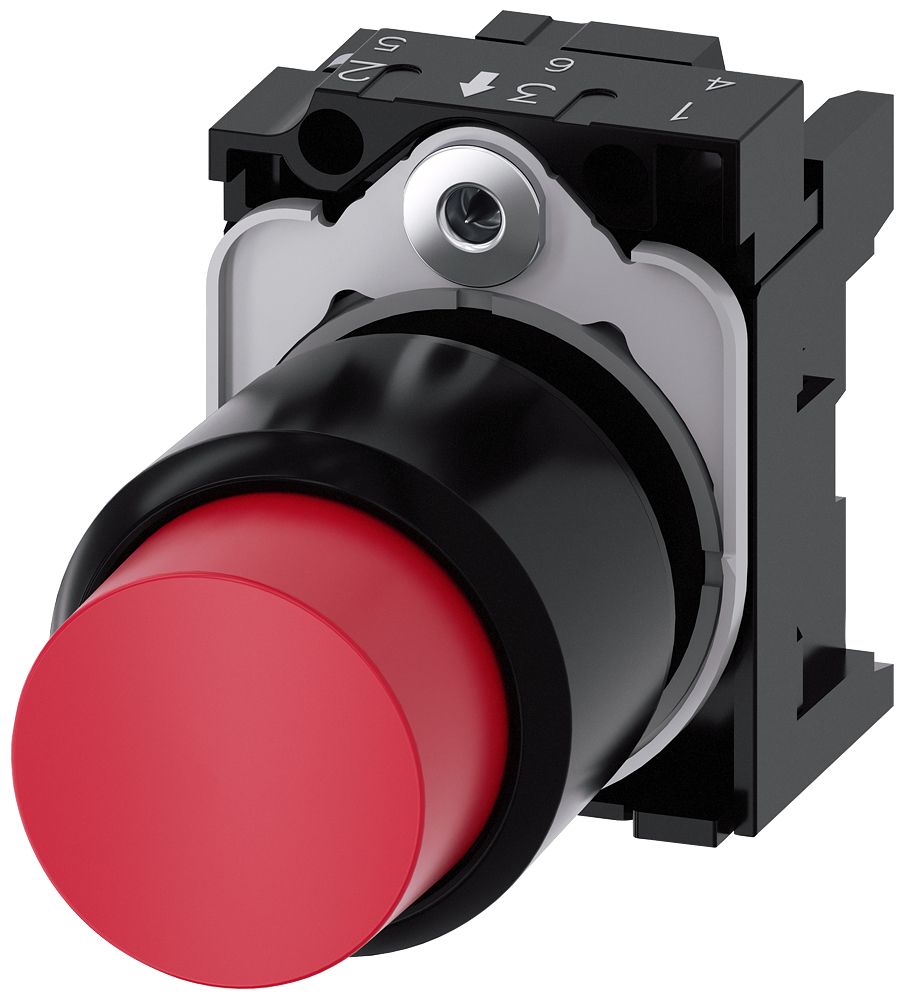 Drucktaster Front 1f rt Ø22mm rnd IP20 Tastend