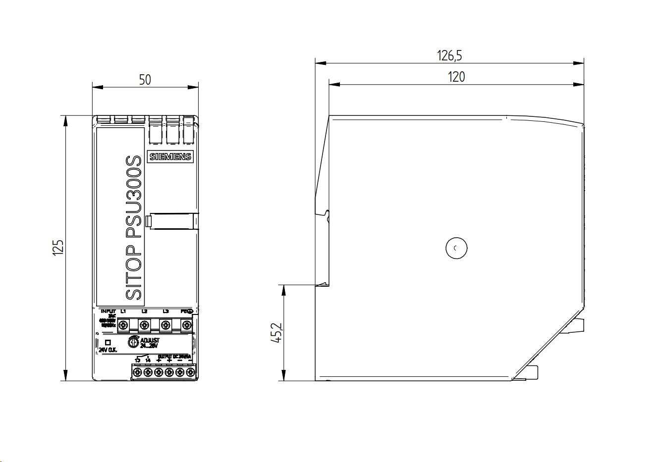 Gleichstromversorgung REG 24V 120W IP20 400VAC 5A f.Reiheneinb Kurzschlussf