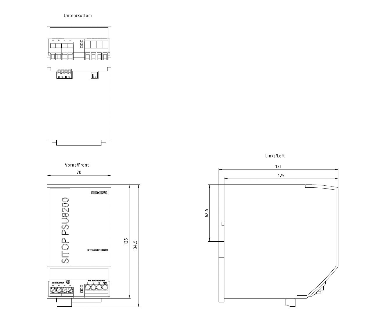 Gleichstromversorgung REG 36V 468W IP20 400VAC 13A f.Reiheneinb Kurzschlussf