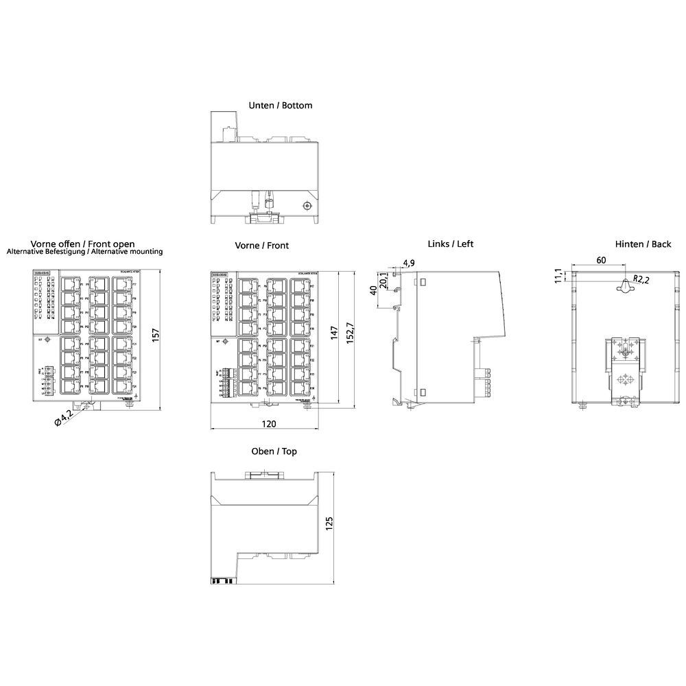 Switch Hutschiene 24x10/100Mbps Layer2