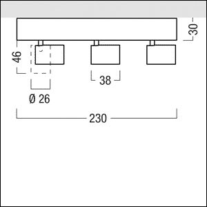 LED-Anbaustrahler 3x5W SUPERSYSTEM 3000K 900lm Konv Dimmung DALI 3LEDs Alu IP20