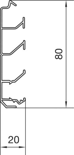 Sockelleistenkanal UT H80mm Kst 3trennw sw