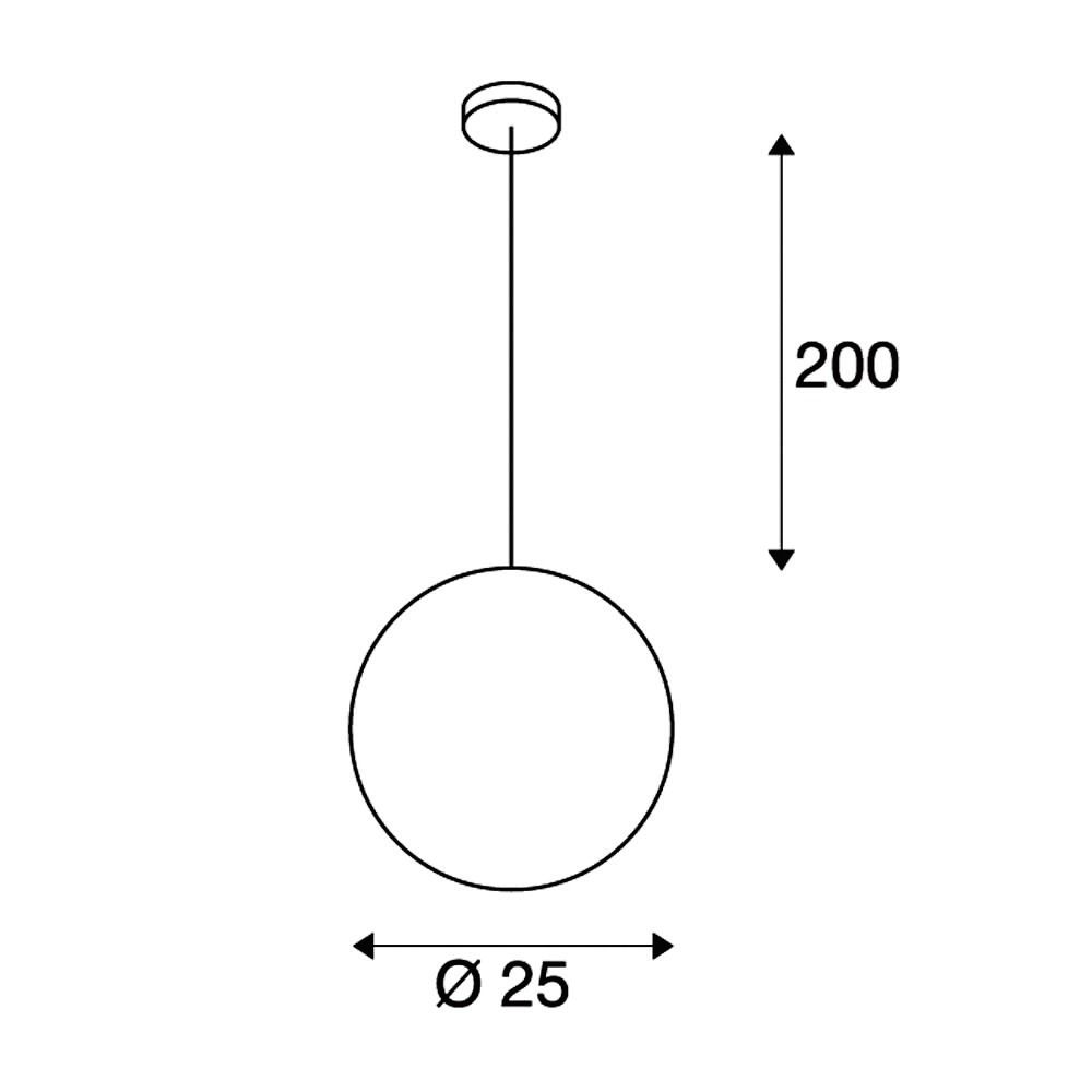 Pendelleuchte 24W HV si E27 asym IP20 Ø250mm