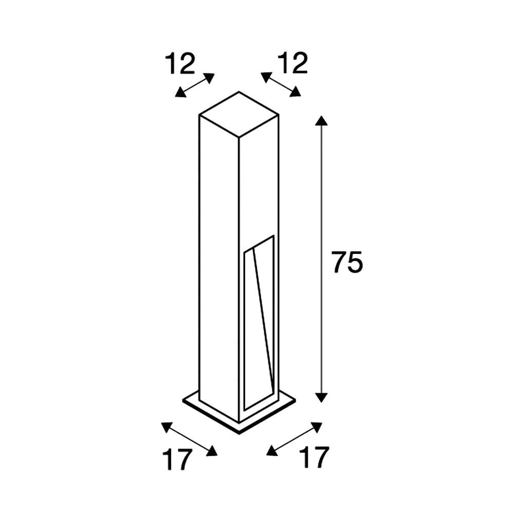 LED-Pollerleuchte 9W IP55 3000K 330lm gr 1LED Stein