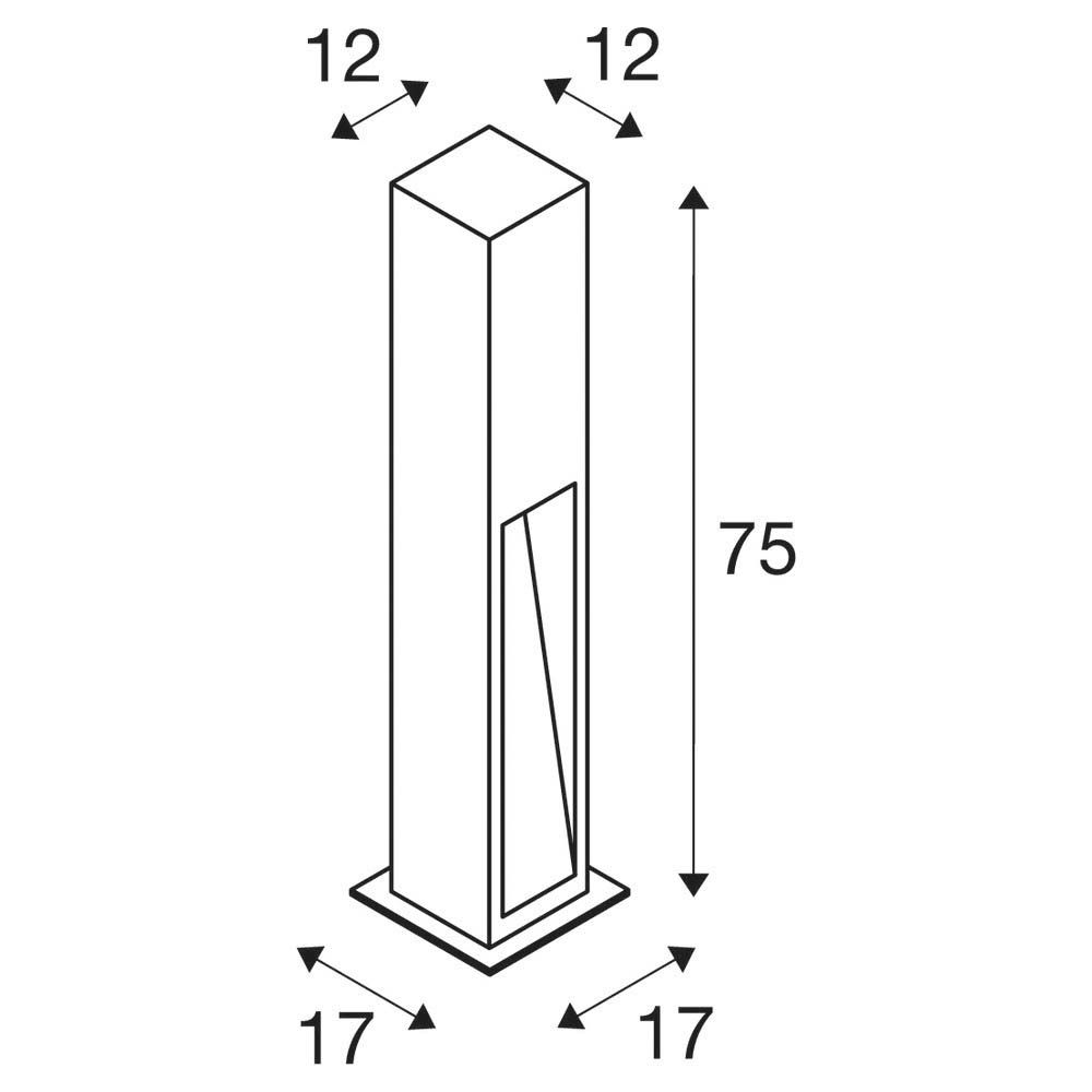 LED-Pollerleuchte 9W IP55 3000K 330lm gr 1LED Stein