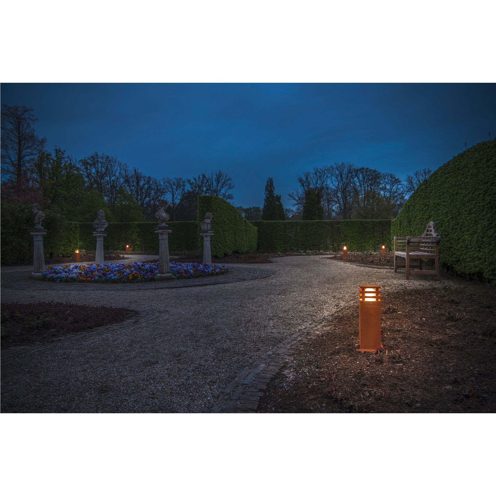 LED-Pollerleuchte 9W IP55 3000K 90lm rost ST 1LED Kst_tr