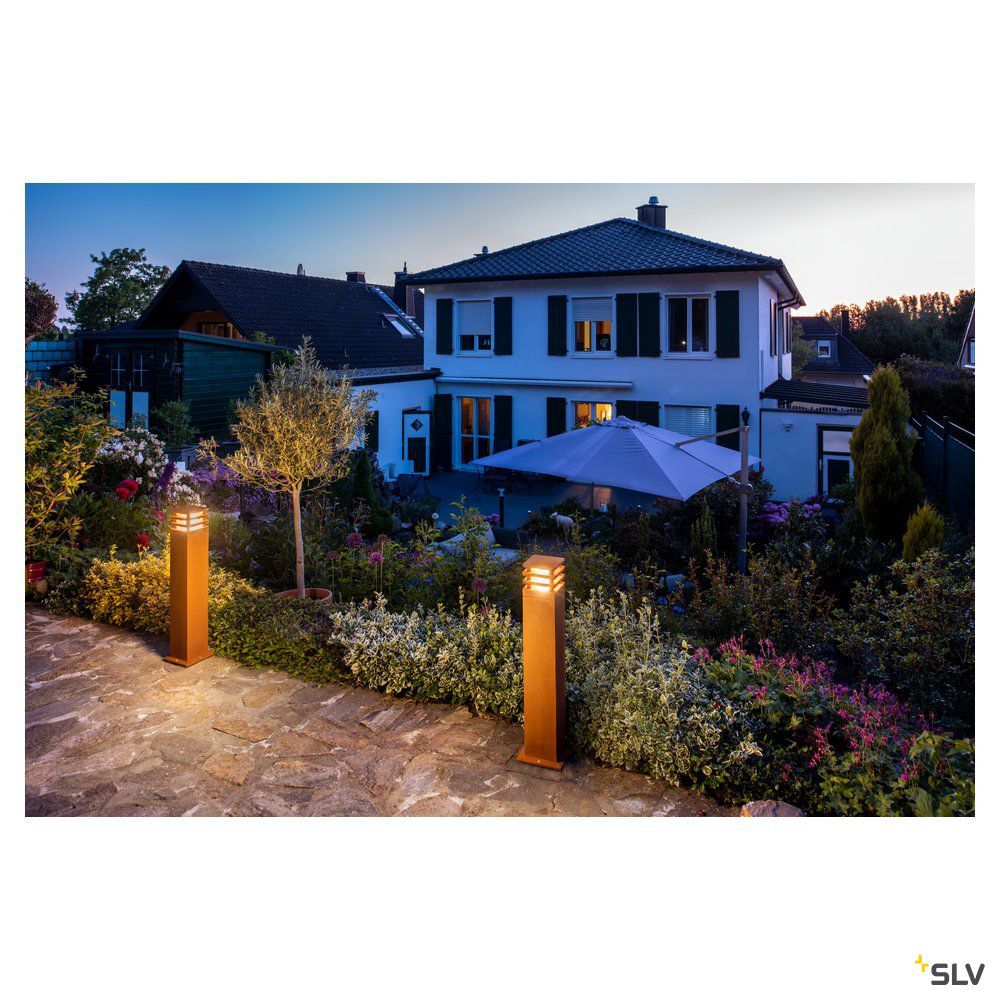 LED-Pollerleuchte 9W IP55 3000K 90lm rost ST 1LED Kst_tr