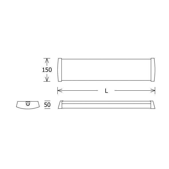 LED-Anbauleuchte AllFive 19W 3000K ws 2950lm Konv IP20 610x150x50mm