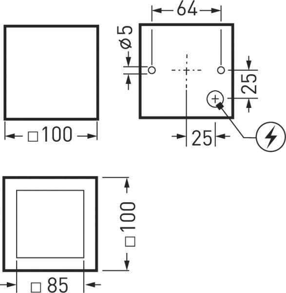 LED-Anbaustrahler 8W 3000K 550lm Konv anth mt 1LED Alu IP65 breitstrahlend