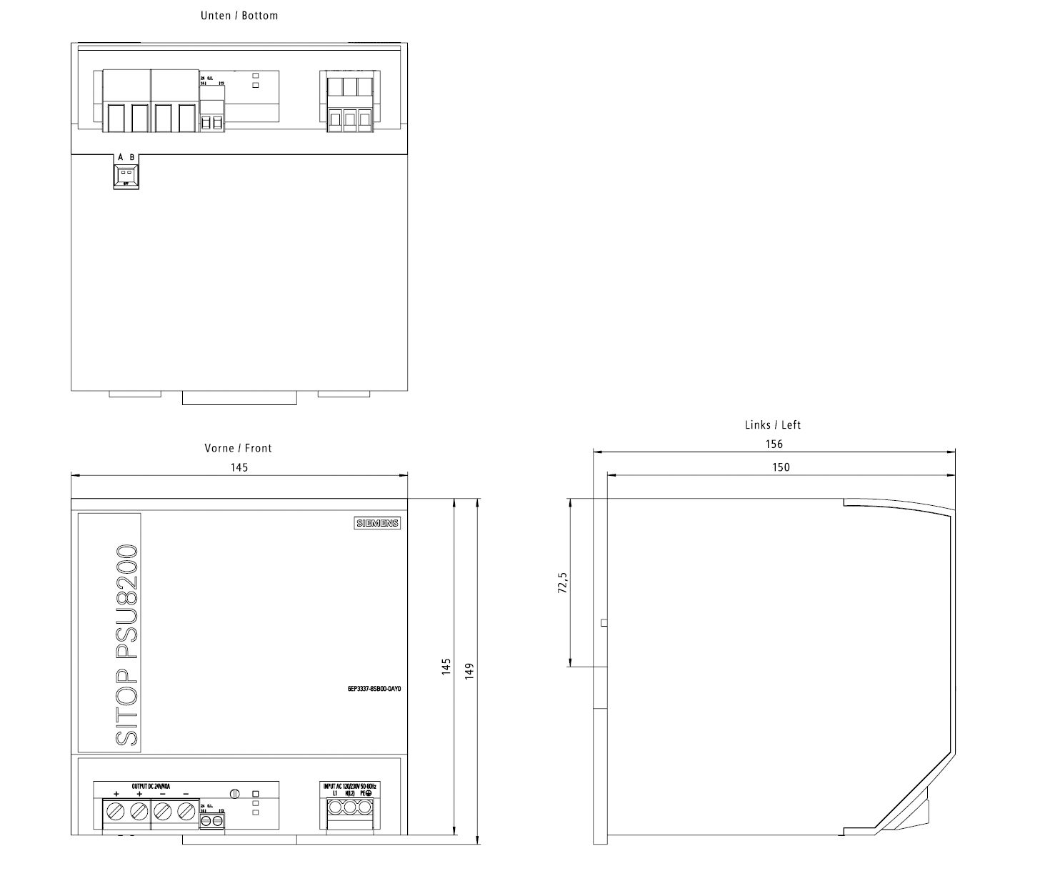 Gleichstromversorgung REG 24V 960W IP20 230VAC 40A f.Reiheneinb Kurzschlussf