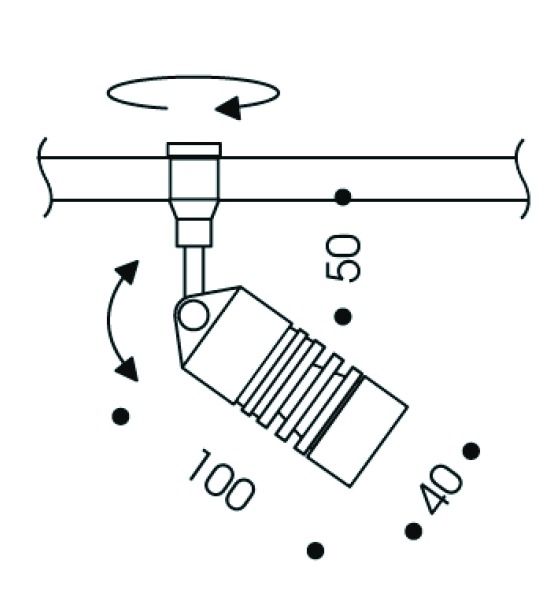 LED-Anbaustrahler 10,3W A LITTLE BIT Alu 3000K 550lm Konv 1LED IP20 chr mt