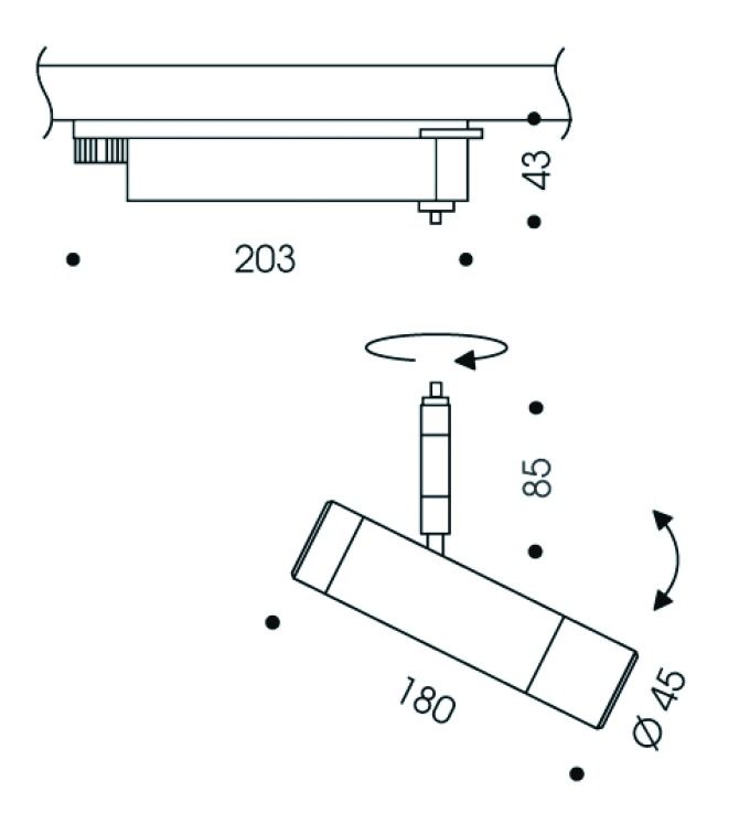 LED-Anbaustrahler 13,9W SENTRY 3000K Alu 1150lm Konv 1LED IP20 sw mt NV-Adapt